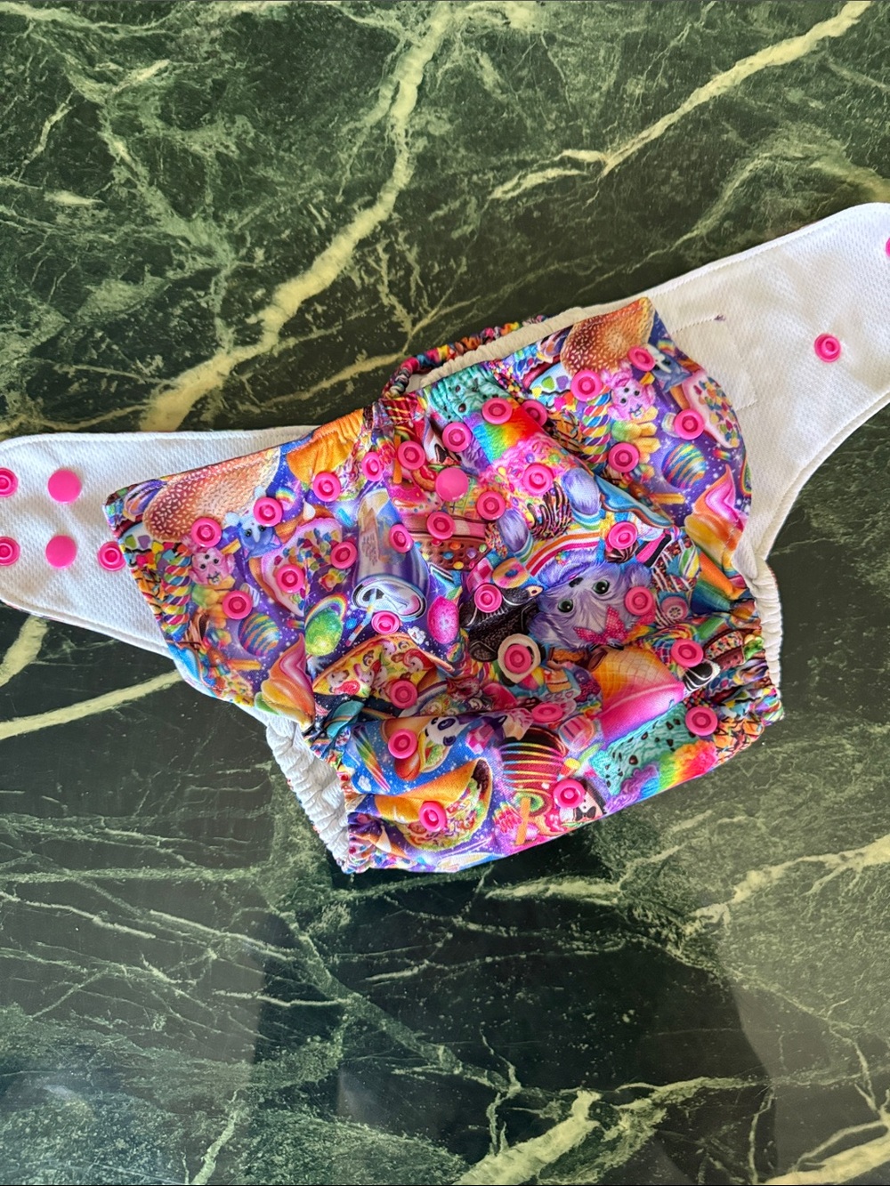 Muva Fluff You Cloth Diaper - Lisa Frank Inspired Bright Multicolor